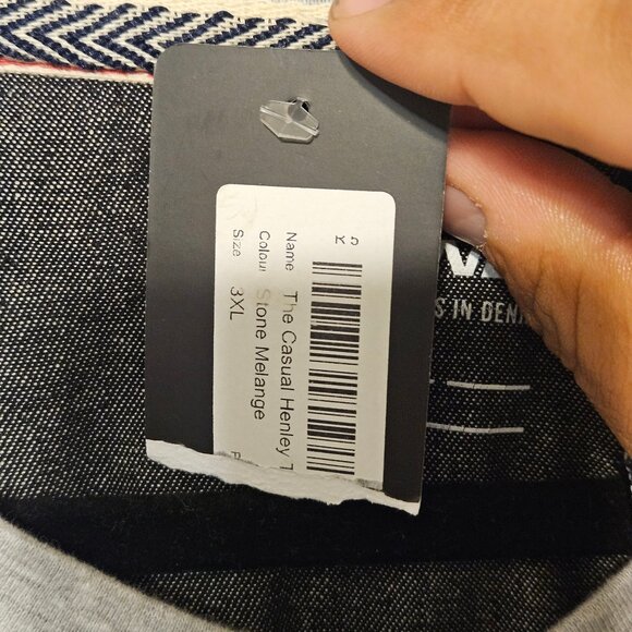 Blend Mens Long Sleeve T-Shirt 3XL Gray Henley Waffle Knit Pullover BHNoble Tee - Picture 5 of 12